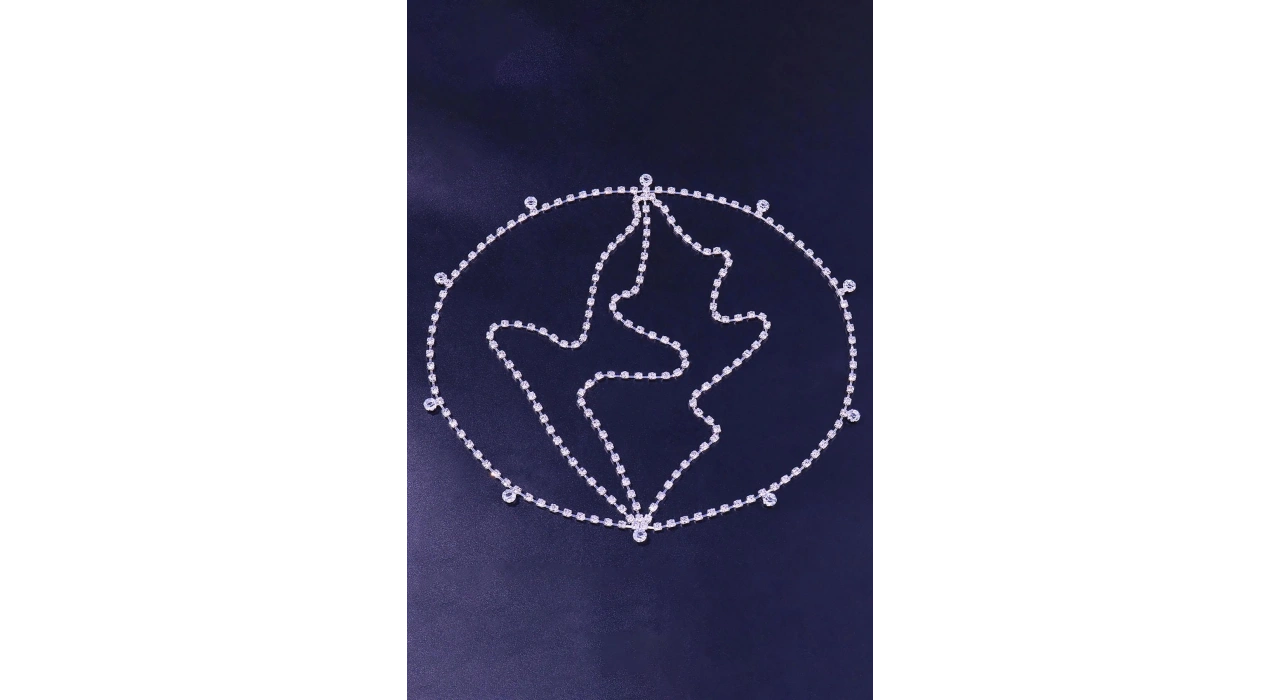 Gümüş Renk Taş Detaylı Saç Aksesuarı/ Kına Aksesuarı