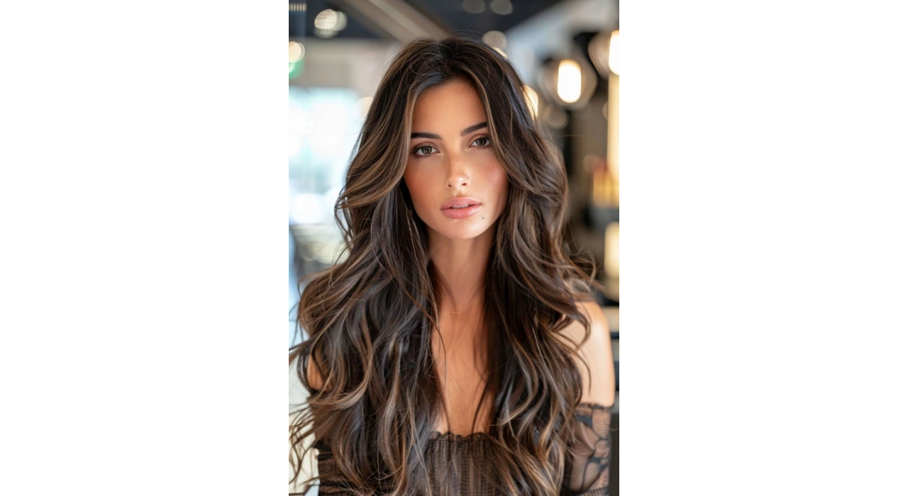 Isıya Dayanıklı Yarımay Çıt Çıt Saç - 2h6 - Kahverengi Balyaj - Dalgalı - 60 Cm - 110 Gr