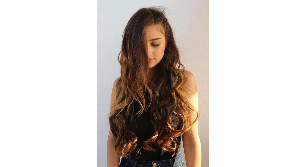 Isıya Dayanıklı Yarımay Çıt Çıt Saç - 2h6 - Kahverengi Balyaj - Dalgalı - 60 Cm - 110 Gr