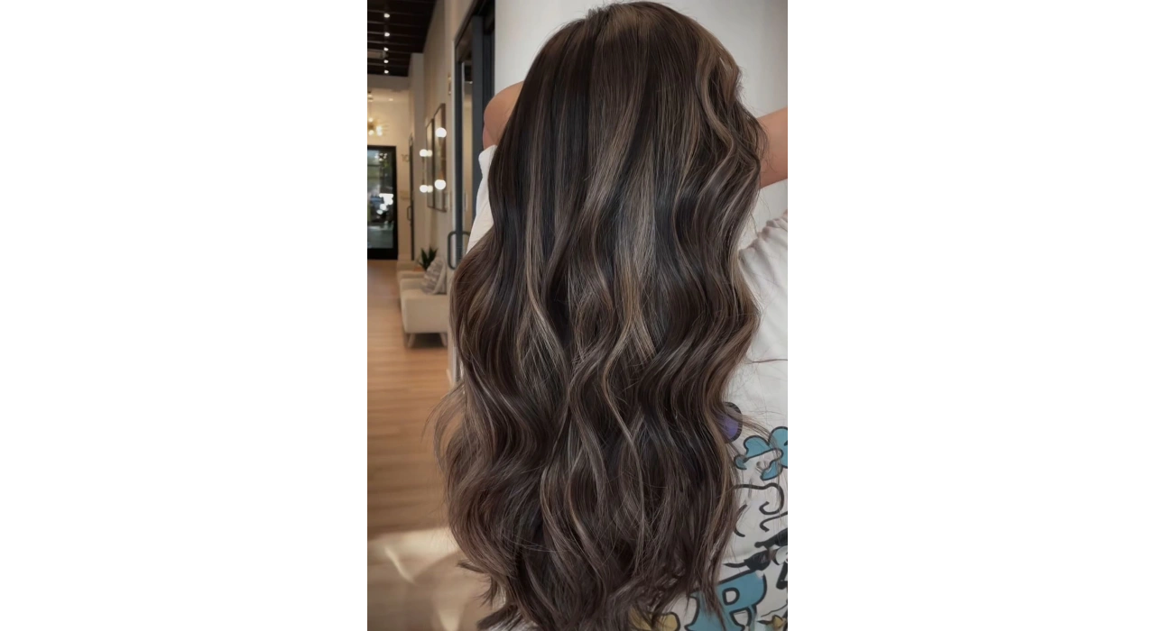 Isıya Dayanıklı Yarımay Çıt Çıt Saç - 2h6 - Kahverengi Balyaj - Dalgalı - 60 Cm - 110 Gr