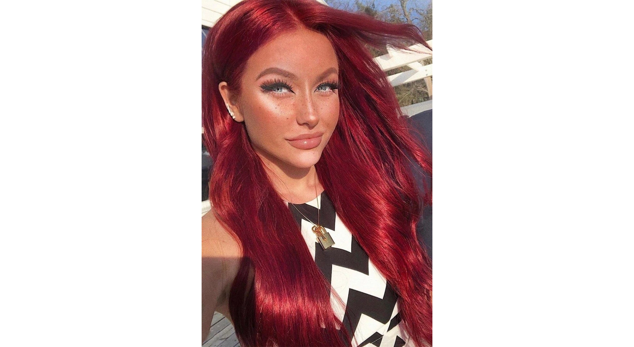 Isıya Dayanıklı Yarımay Çıt Çıt Saç - 39# - Şarap Kızıl - Dalgalı - 60 Cm - 110 Gr ( Sevil )