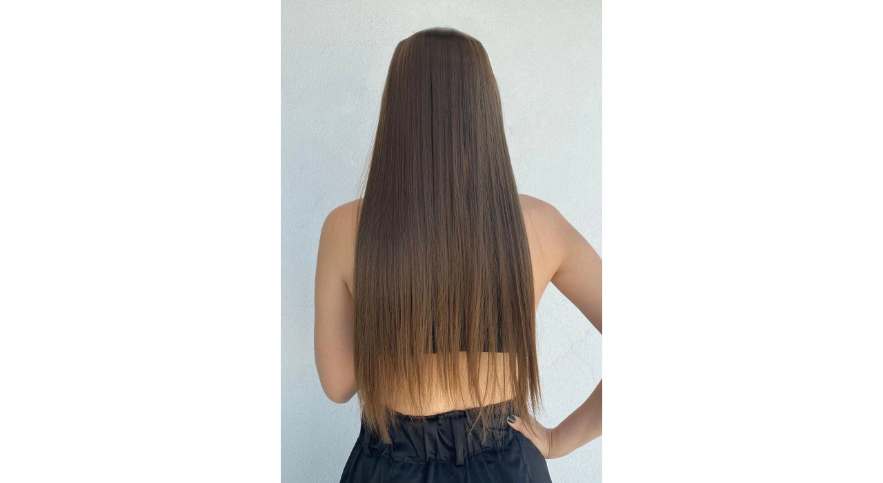 Isıya Dayanıklı Yarımay Çıt Çıt Saç - SH6D- Fındık Kahve - Düz - 60 Cm - 110 Gr (Pınar)
