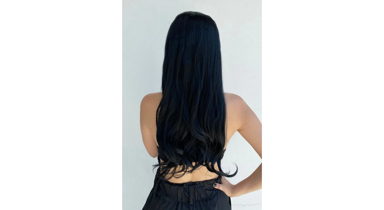 Isıya Dayanıklı Yıkanabilir Yarımay Çıt Çıt Saç - HT1 - Siyah - Dalgalı - 60 Cm - 110 Gr + 2 Adet Yan Çıt Çıt Saç