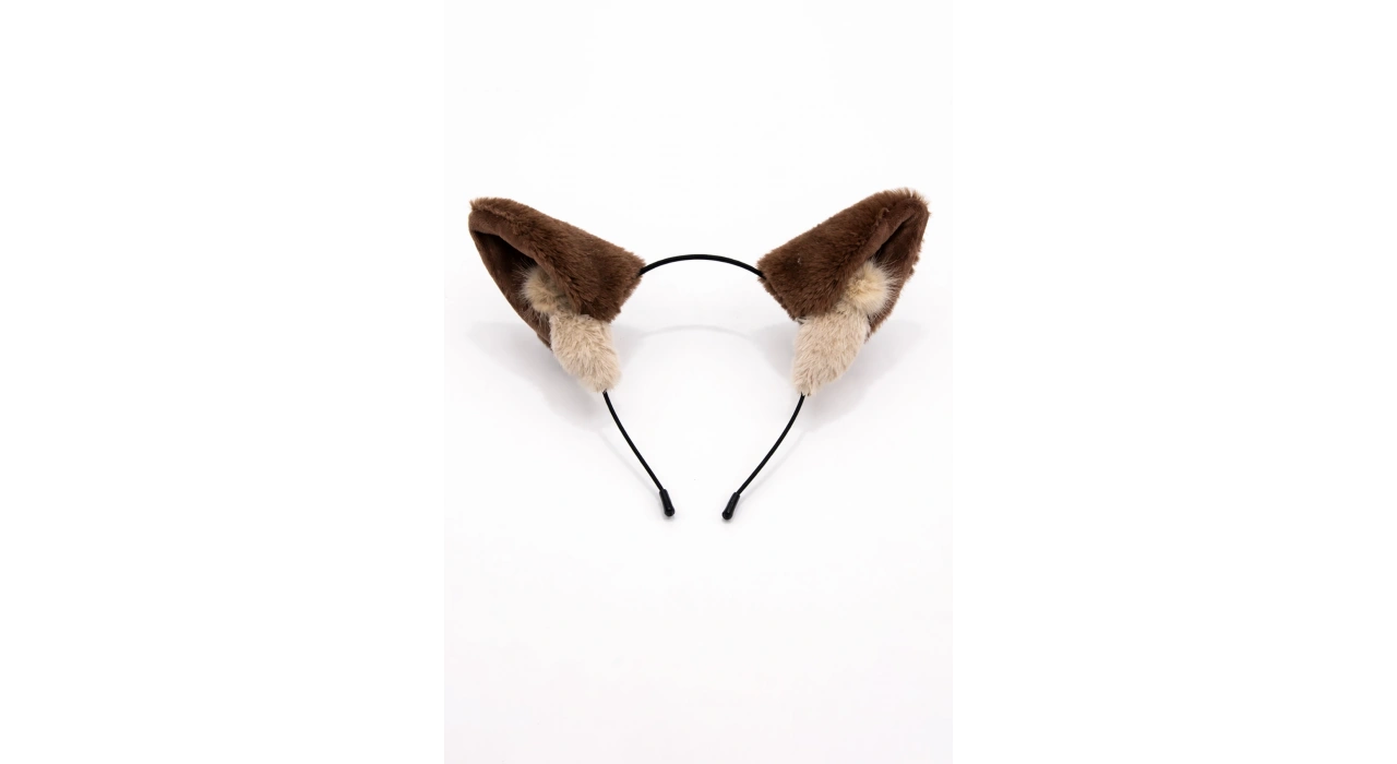 Kahve Renk Kulak Figürlü Peluş Taç