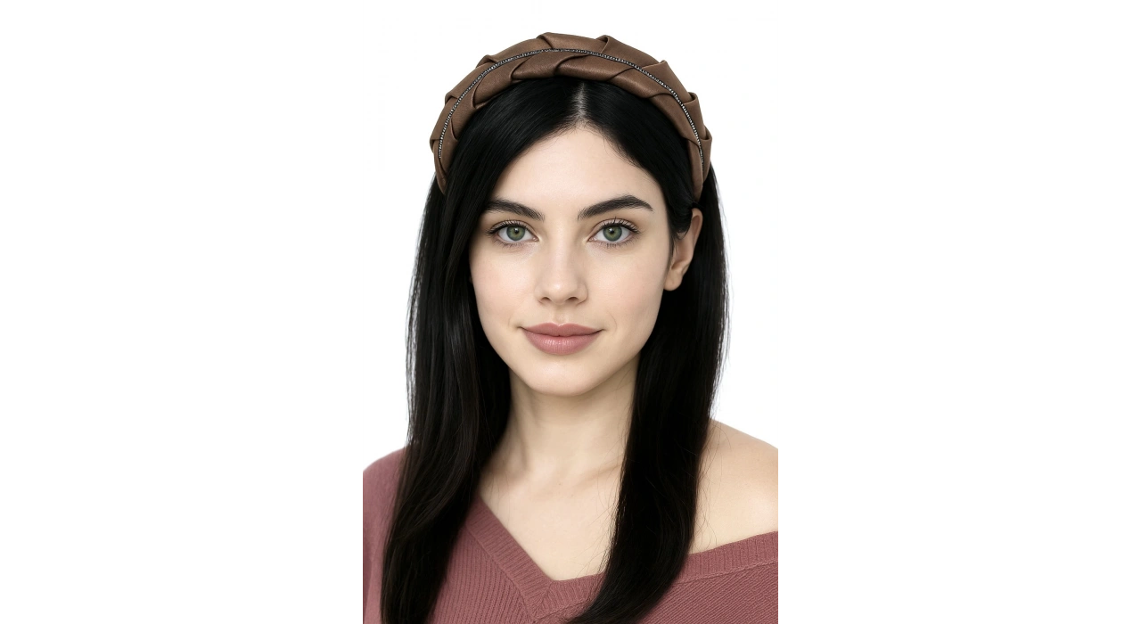 Kahve Renk Taş Detaylı Taç