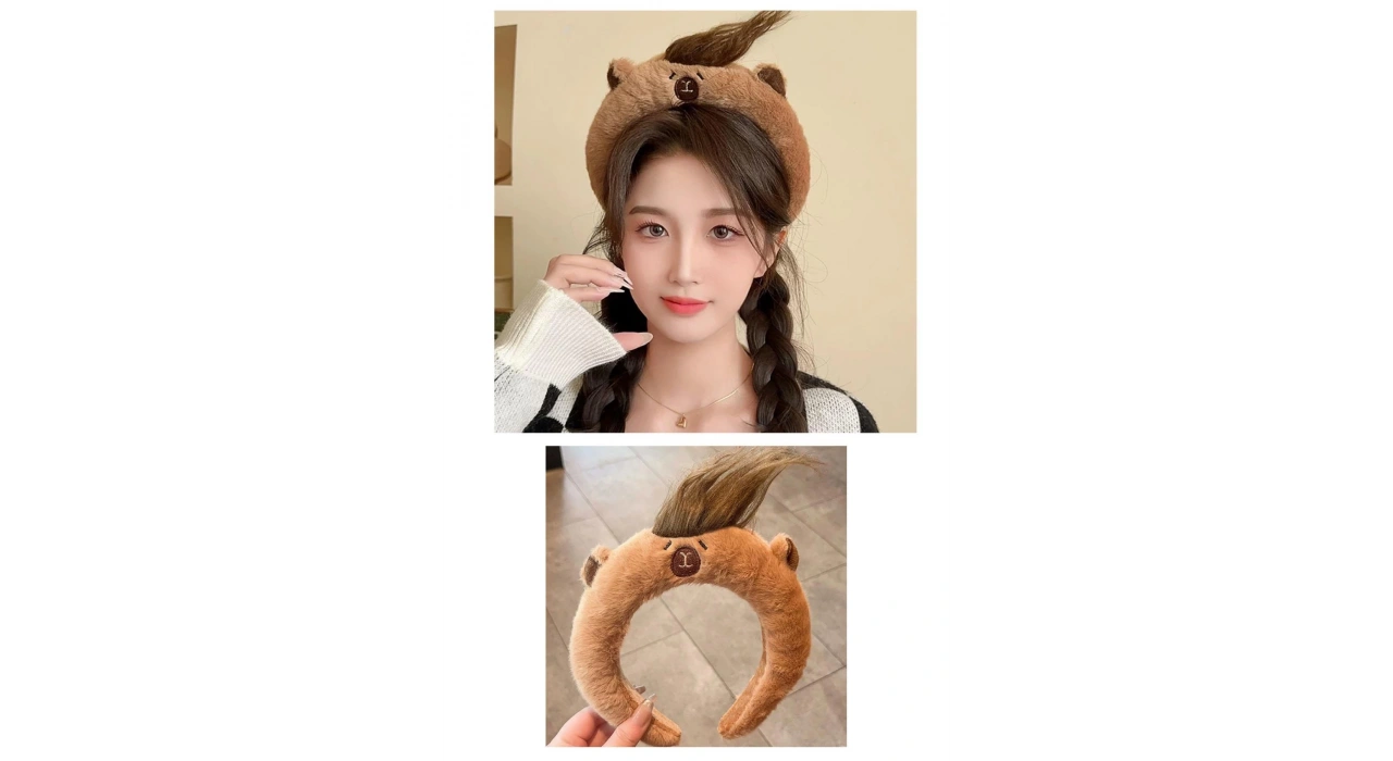 Kahverengi Ayı Figürlü Peluş Taç