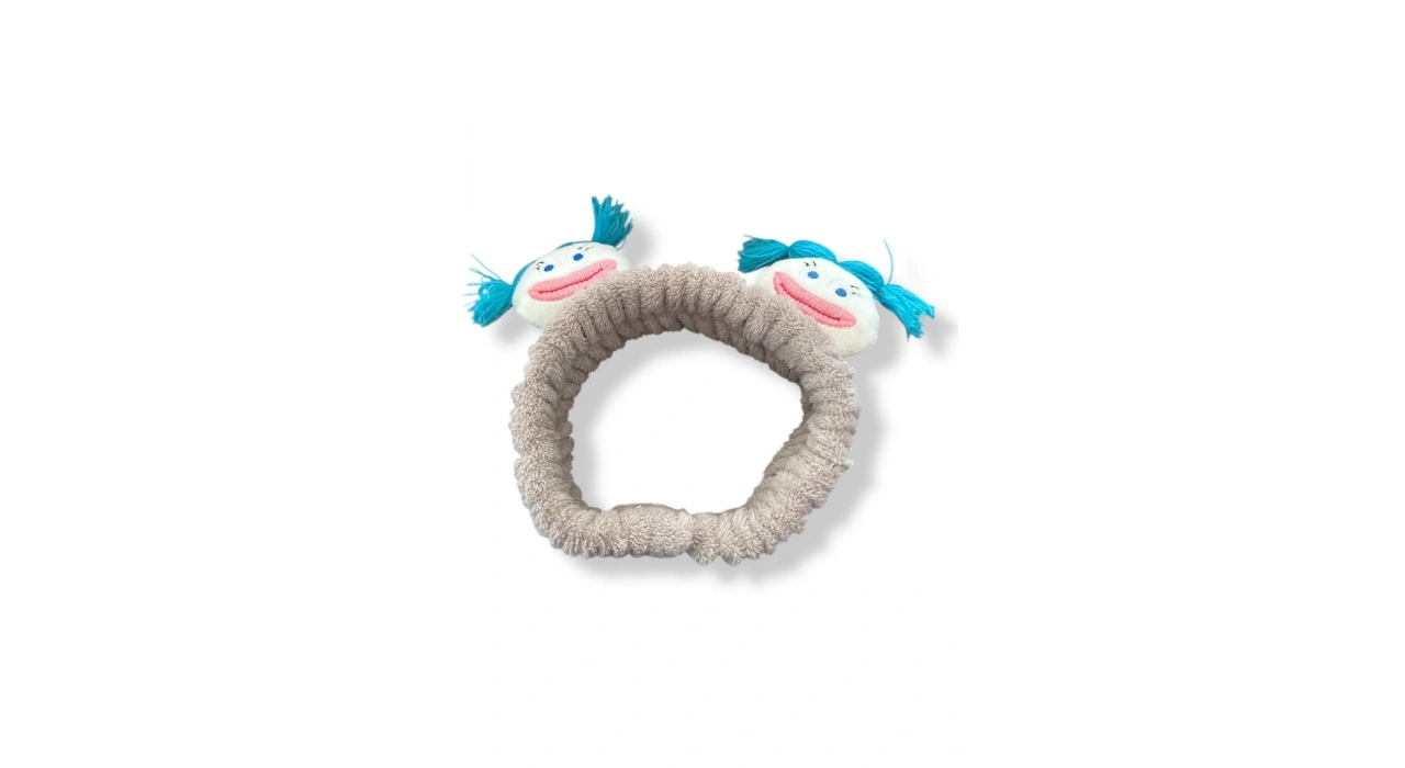 Kahverengi Canavar Figürlü Peluş Saç Bandı