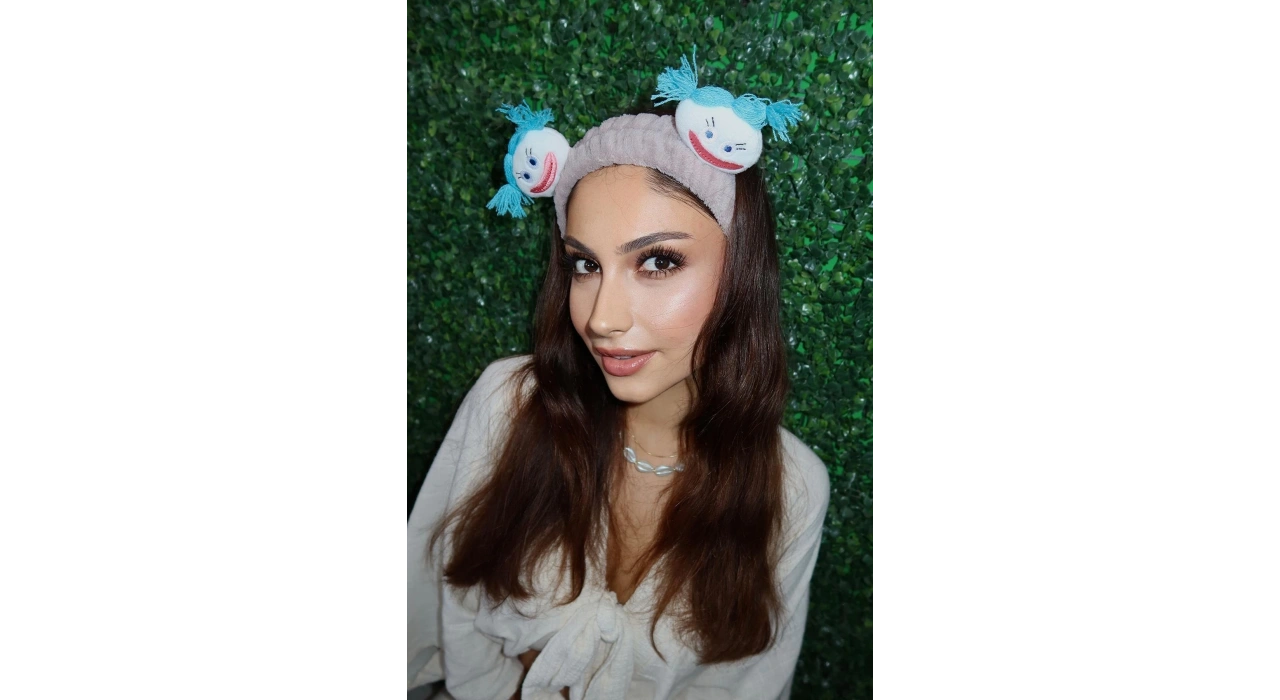 Kahverengi Canavar Figürlü Peluş Saç Bandı