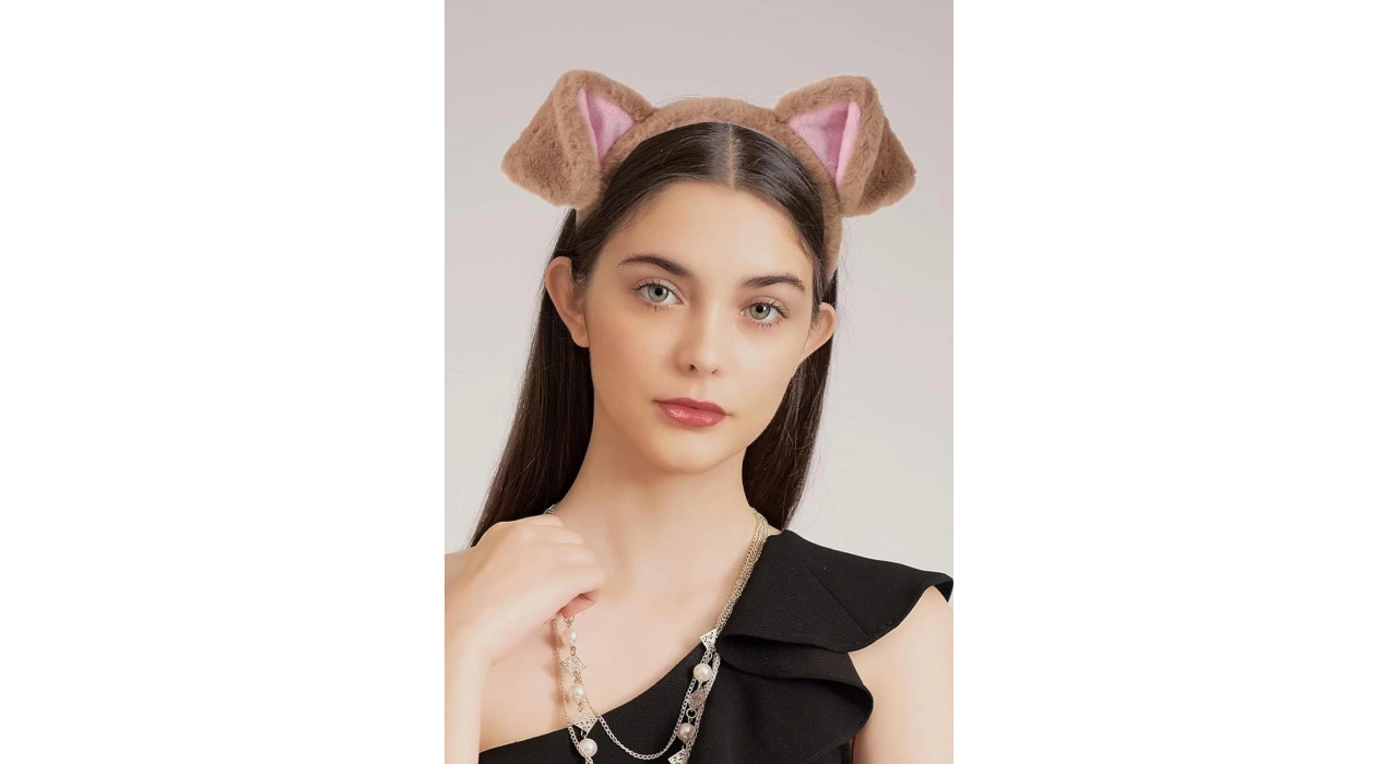 Kahverengi Köpek Kulağı Figürlü Peluş Taç