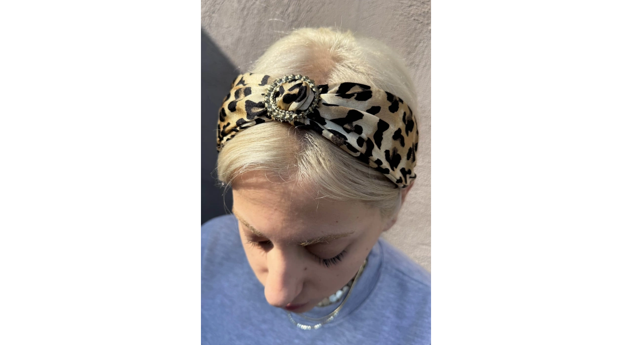 Kahverengi Ve Siyah Leopar Desenli Taç