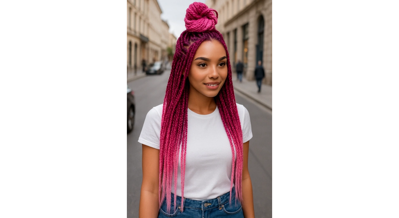 Karışık Renk Afrika Zenci Örgüsü Box Braid Sentetik Saç 60cm 100gr