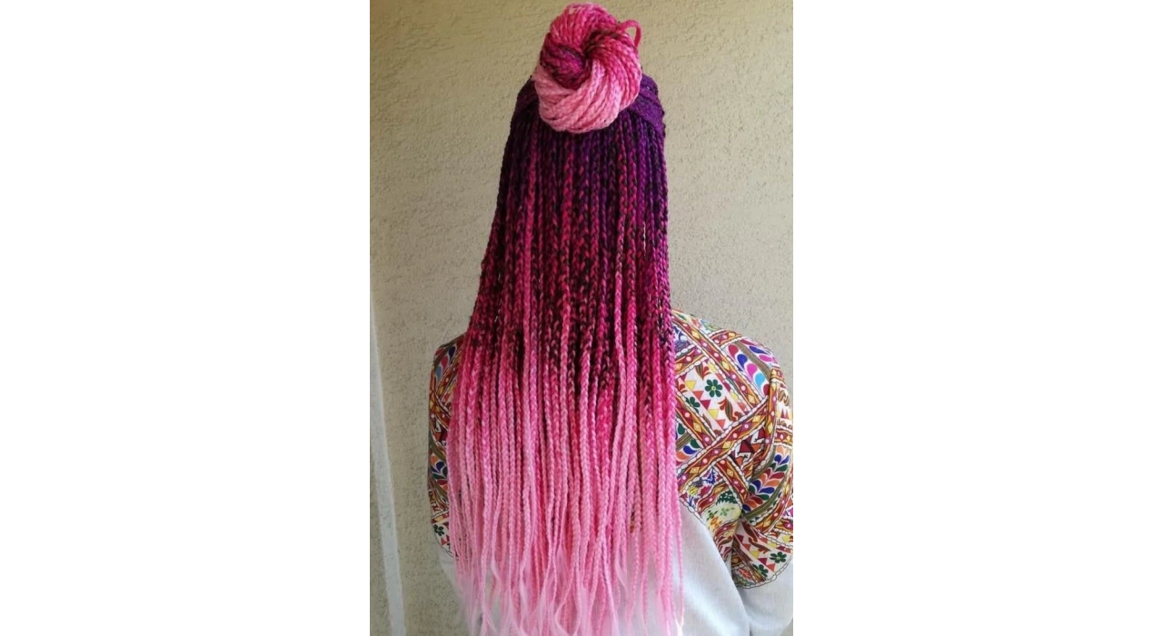 Karışık Renk Afrika Zenci Örgüsü Box Braid Sentetik Saç 60cm 100gr