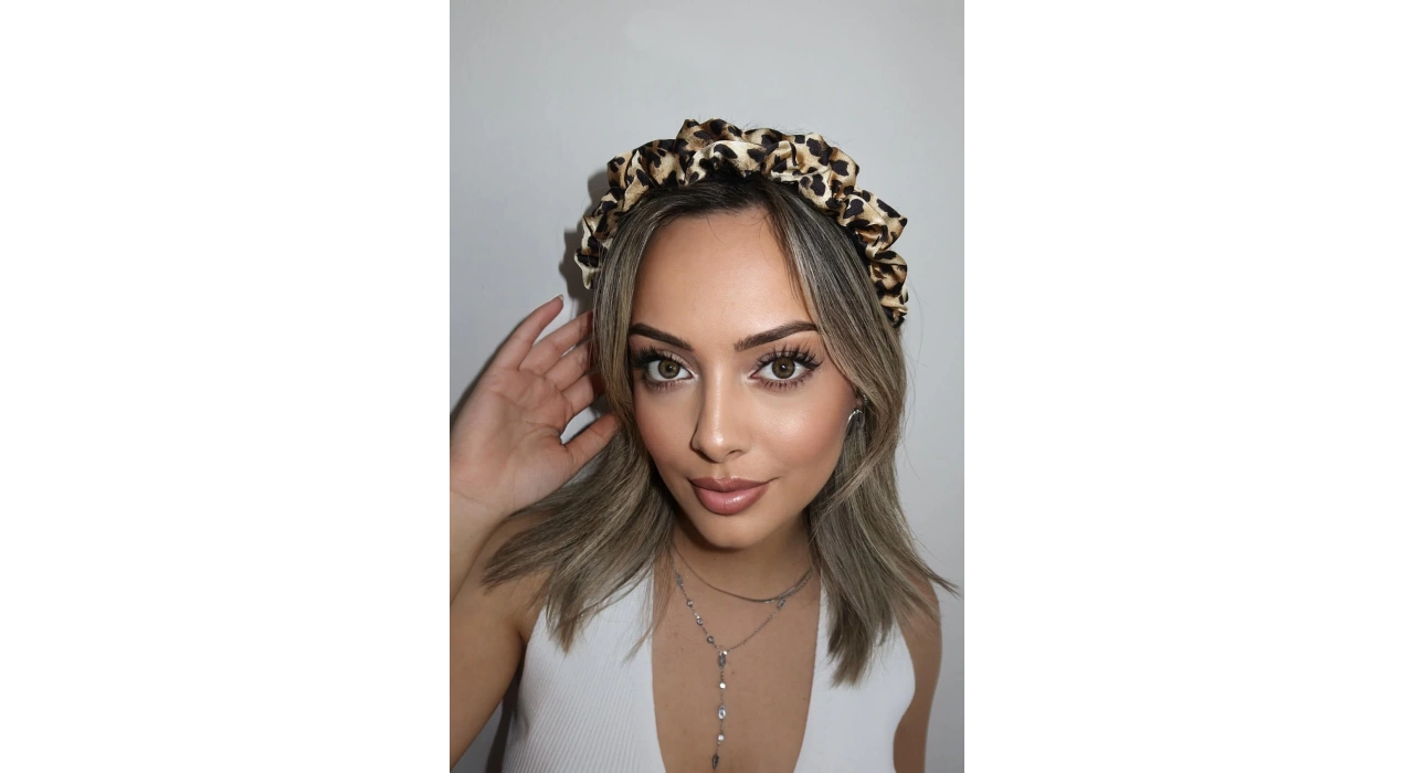 Karışık Renk Leopar Desenli Taç
