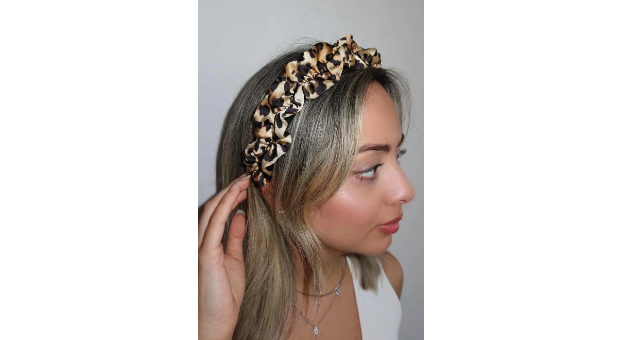 Karışık Renk Leopar Desenli Taç