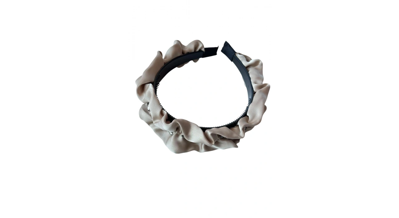 Krem Renk Taş Detaylı Taç