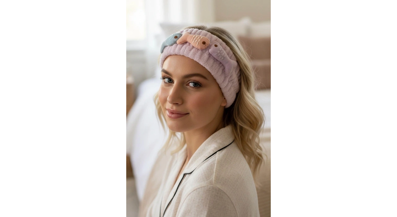 Lila Renk Balık Figürlü Peluş Saç Bandı