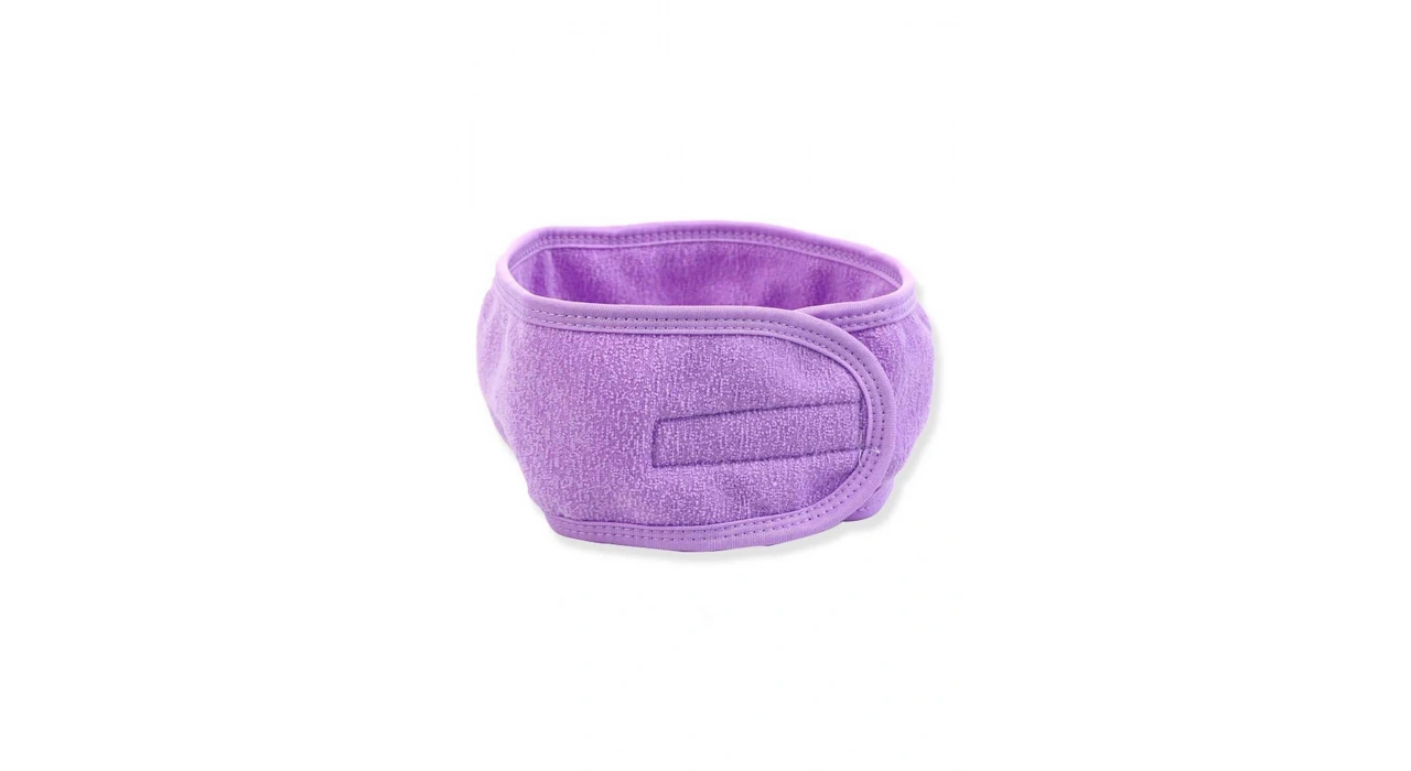 Lila Renk Cırt Bantlı Havlu Saç Bandı