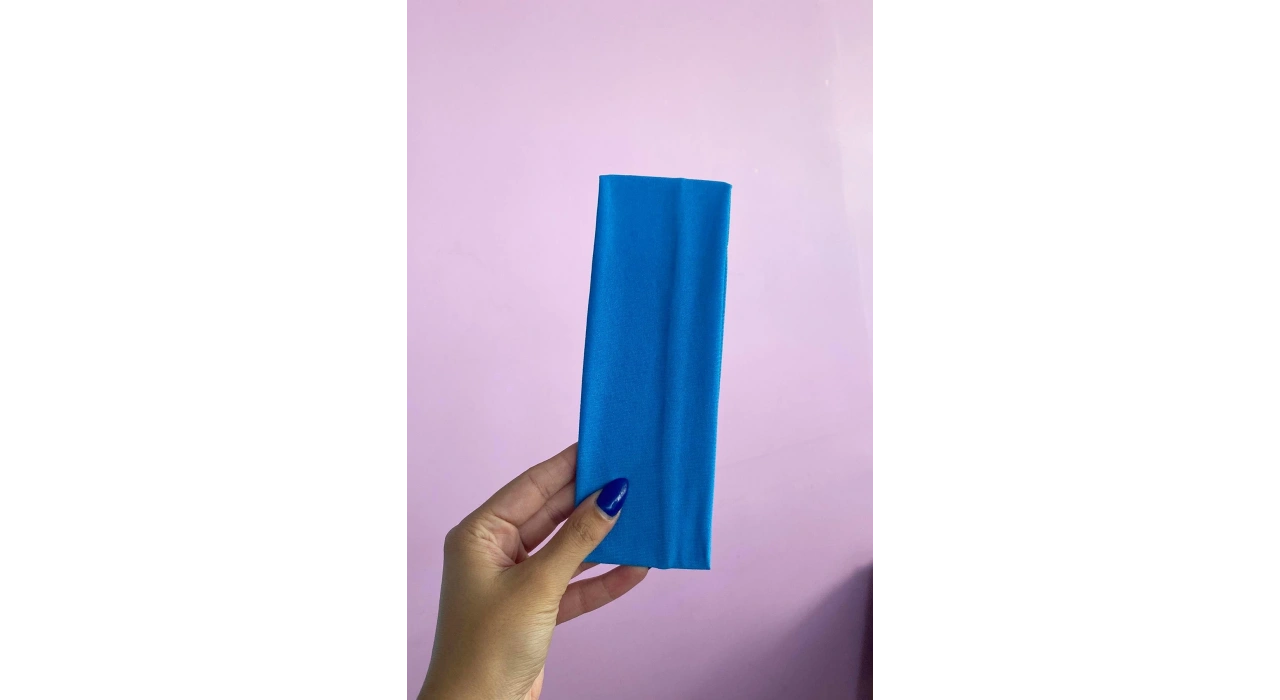 Mavi Renk Geniş Saç Bandı