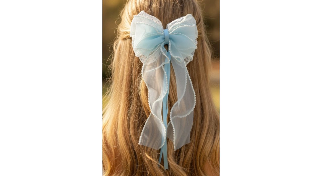 Mavi Renk Kurdele Figürlü Otomat Toka