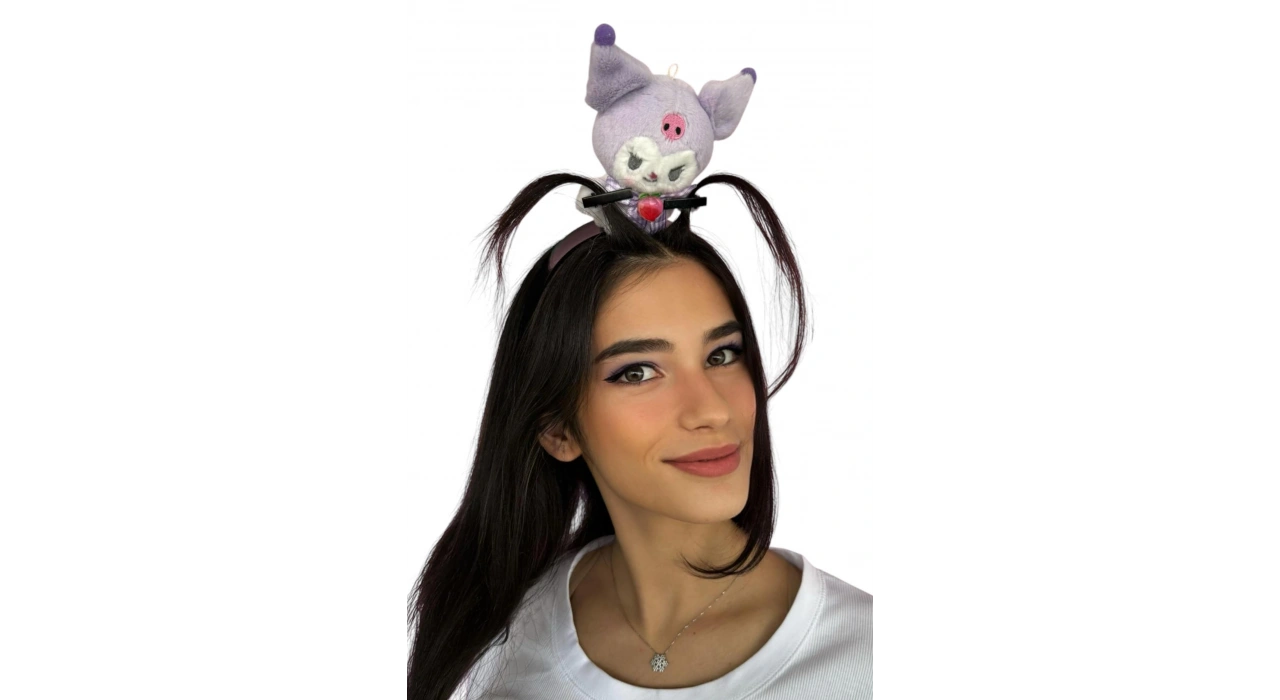 Mor Renk Anime Figürlü Perçem Tokası Detaylı Taç