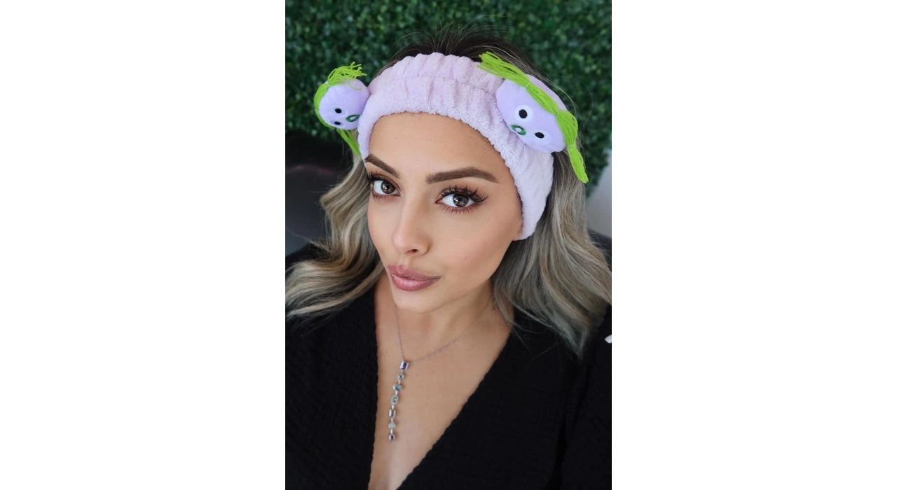 Mor Renk Canavar Figürlü Peluş Saç Bandı