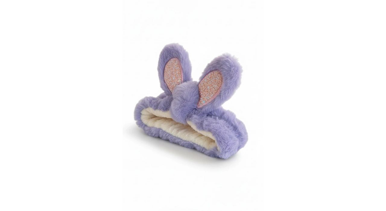 Mor Renk Kulak Detaylı Peluş Saç Bandı