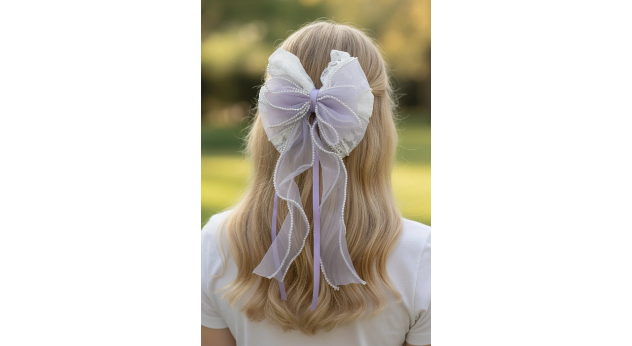 Mor Renk Kurdele Figürlü Otomat Toka