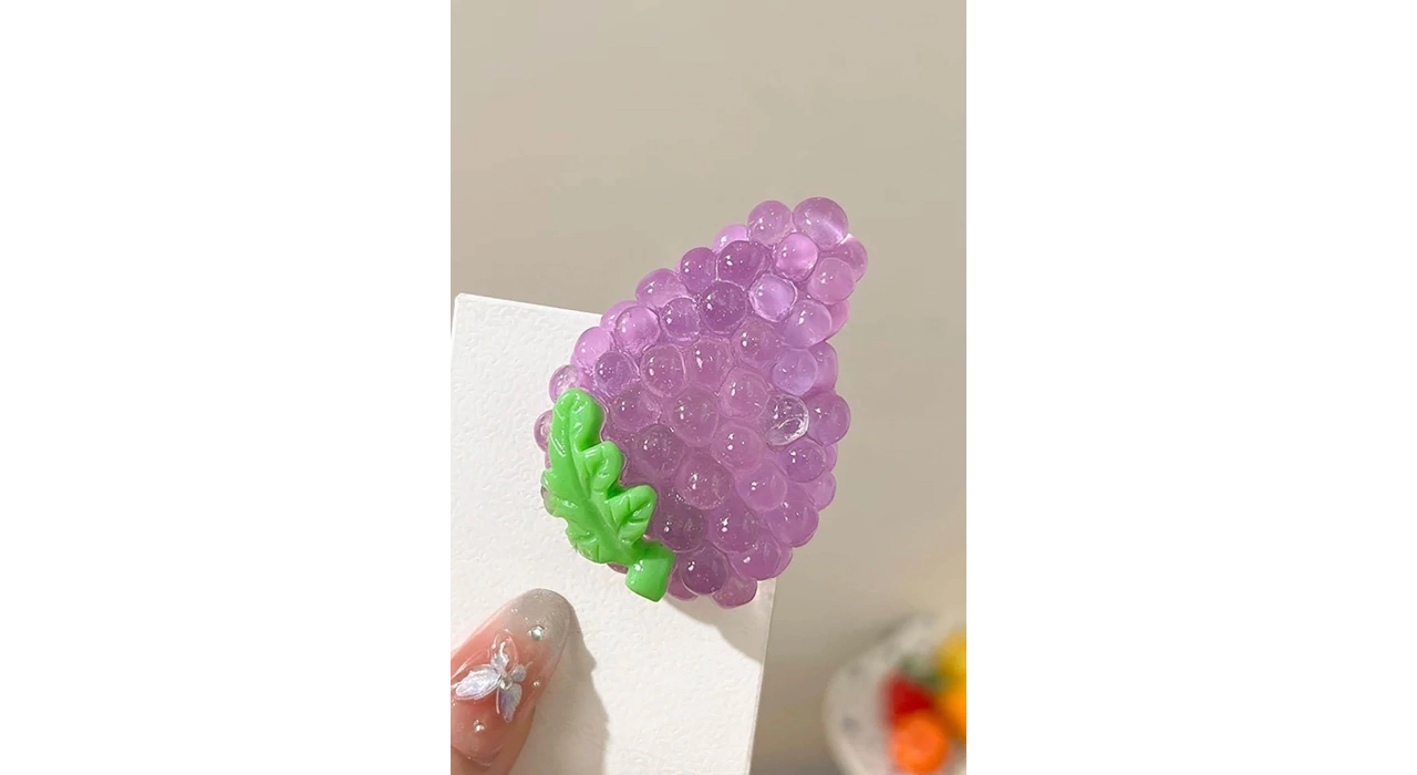 Mor Üzüm Figürlü Yan Toka