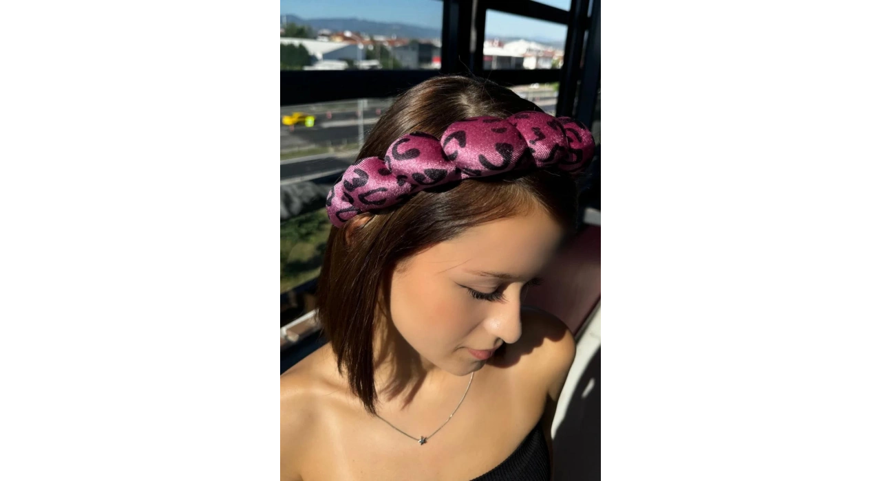 Pembe Renk Spa Saç Bandı Havlu Taç