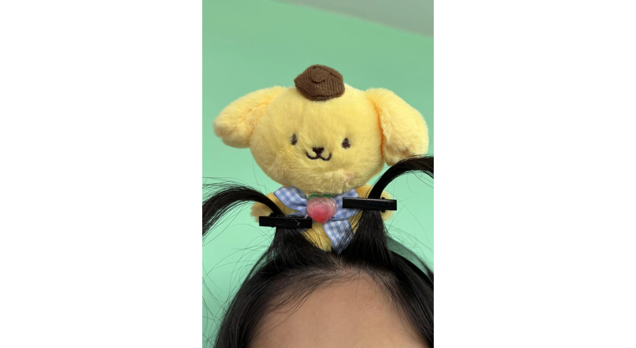 Sarı Renk Anime Figürlü Perçem Tokası Detaylı Taç