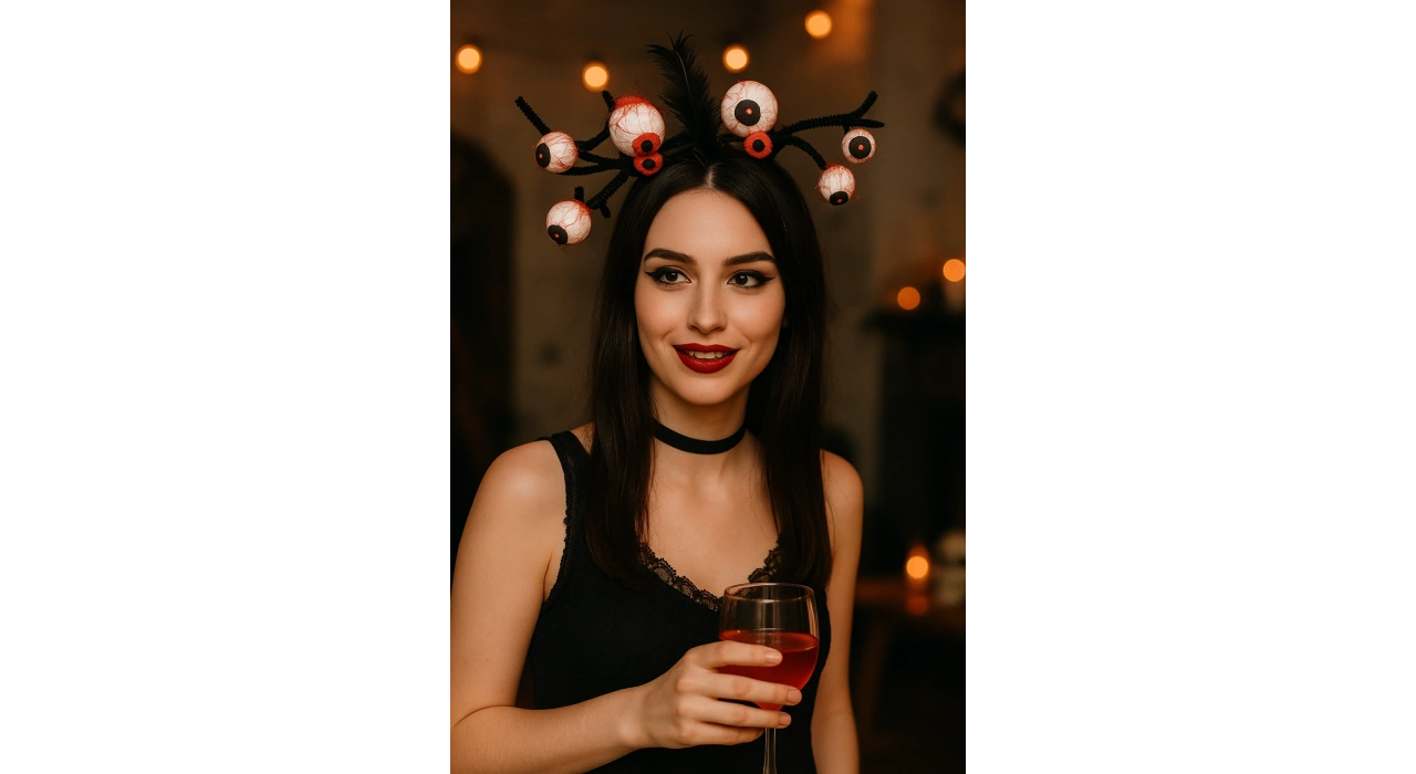 Siyah Renk Göz Figürlü Eğlenceli Taç