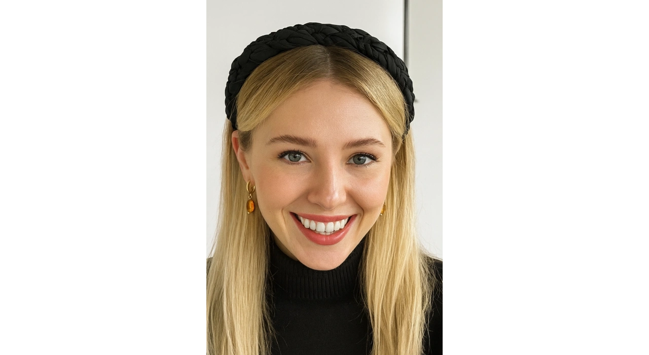 Siyah Renk Örgü Detaylı Taç