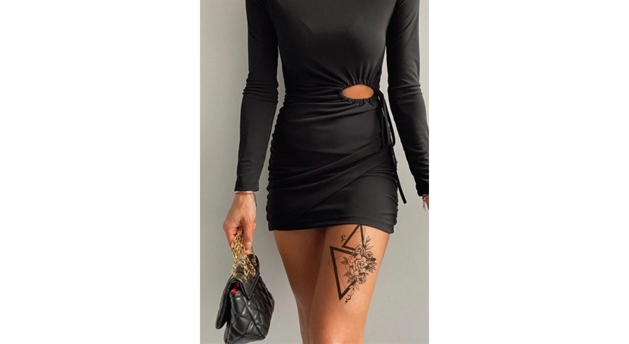 Üçgen ve Gül Geçici Dövme Tattoo