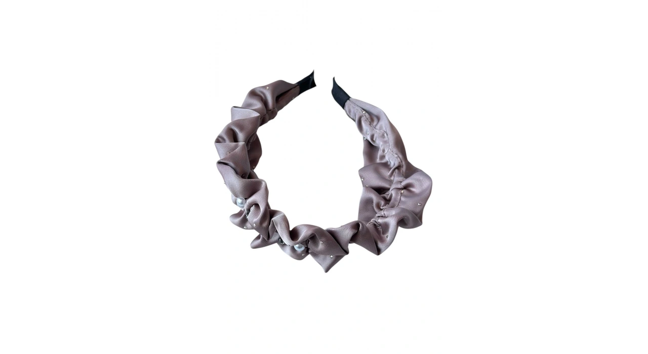 Vizon Renk Taş Ve İnci Detaylı Taç