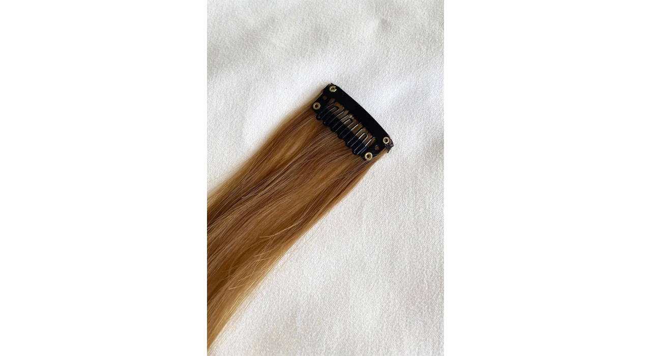 Yan Çıt Çıt Postiş /Kahve Renk Dalgalı / 50 Cm