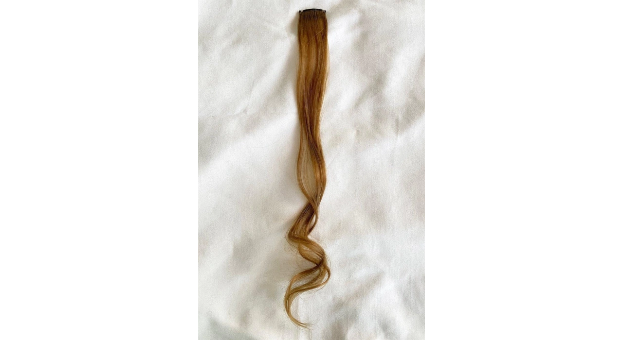 Yan Çıt Çıt Postiş /Kahve Renk Dalgalı / 50 Cm