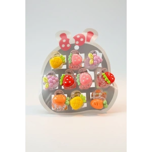 10lu Karışık Figürlü Mini Mandal Toka Set