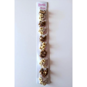 10lu Karışık Renk Çiçek Figürlü Lastik Toka Set