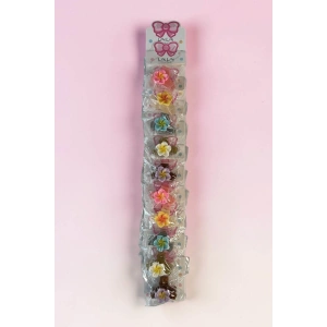 10lu Karışık Renk Lotus Figürlü Mini Çocuk Mandal Toka Set