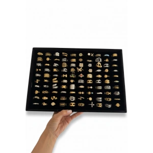 100lü Karışık Renk Ayarlanabilir Stantlı Yüzük Set