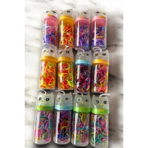 12li Baykuş Figürlü Karışık Renk Perma Lastik Toka