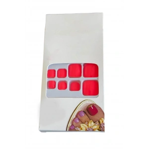 12li Fosforlu Pembe Renk Takma Tırnak Set (Yapıştırıcılı)