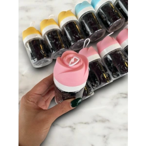 12li Gül Figürlü Siyah Renk Perma Lastik Toka