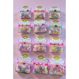 12li Karışık Figürlü Charmlı Çocuk Bileklik Set