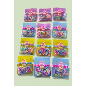 12li Karışık Figürlü Charmlı Çocuk Bileklik Set