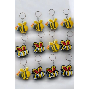 12li Karışık Renk Arı Figürlü Anahtarlık Set