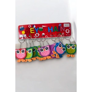 12li Karışık Renk Baykuş Figürlü Anahtarlık Set