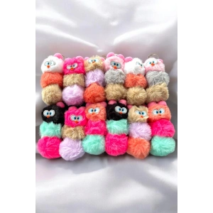 12li Karışık Renk Baykuş Figürlü Anahtarlık Set