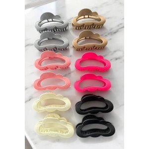 12li Karışık Renk Bulut Figürlü Mandal Toka Set