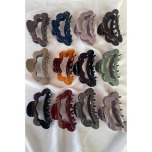 12li Karışık Renk Bulut Figürlü Mandal Toka Set